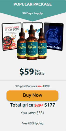 Keyslim Drops 3 bottle